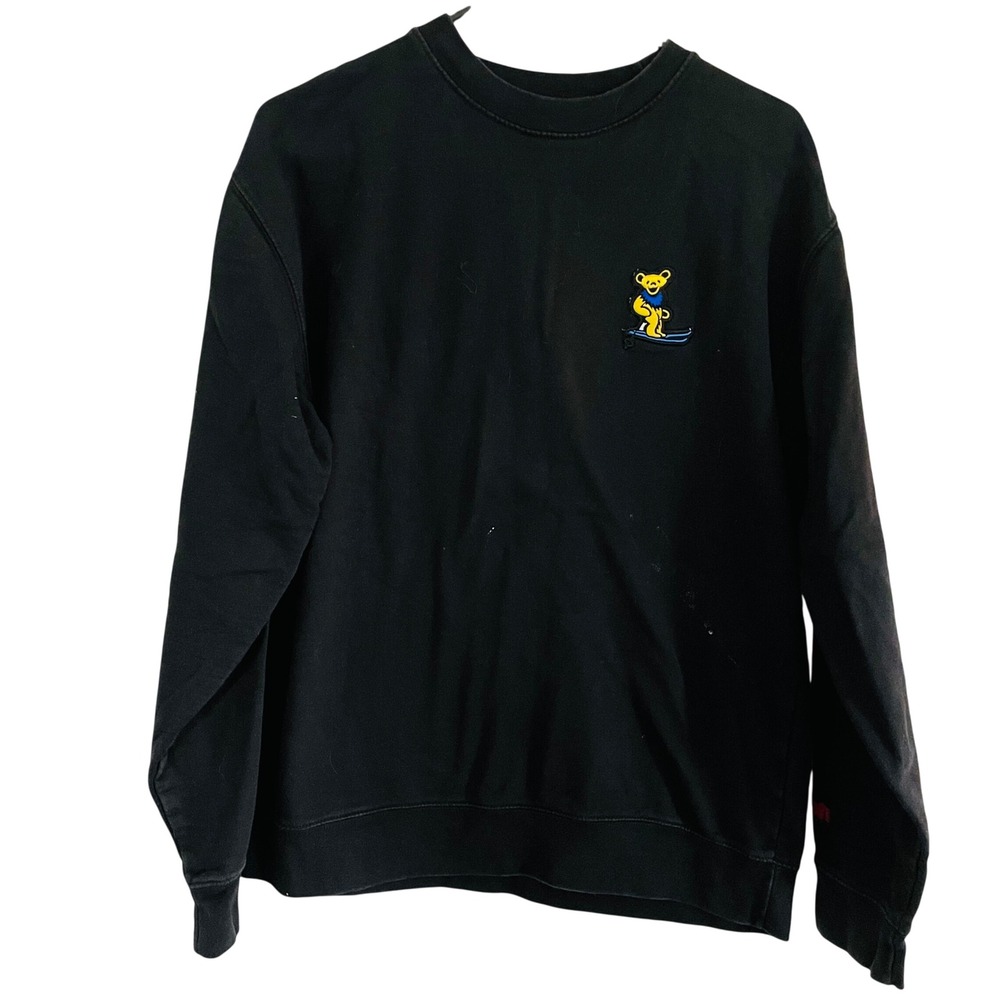 Teton Gravity Research Grateful Dead Skiing Bear Sweatshirt Black Mens Large